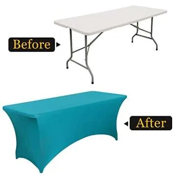 BIFENBI Stretch Spandex Table Cover for 6FT Tables