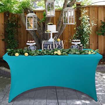 BIFENBI Stretch Spandex Table Cover for 6FT Tables
