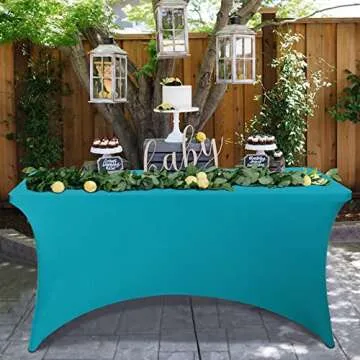 BIFENBI Stretch Spandex Table Cover for 6FT Tables