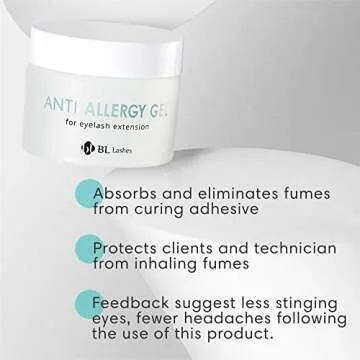 BL Anti-Allergy Gel for Sensitive Eyes | Absorb Fumes & Odor from Lash Adhesive | Prevents lash Glue Allergy Like Runny Nose, Itchiness, Headache | Essential Lash Extension Supplies & Tools