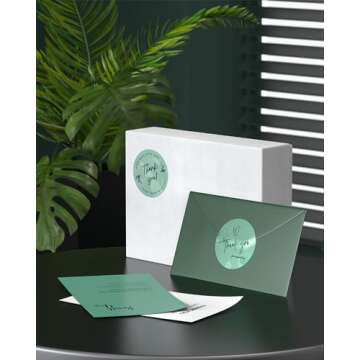 MUNBYN 2 Inch Green Transparent Thermal Labels - 500 Count