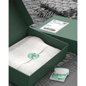 MUNBYN 2 Inch Green Transparent Thermal Labels - 500 Count