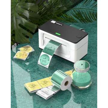 MUNBYN 2 Inch Green Transparent Thermal Labels - 500 Count