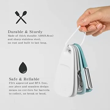 Kitchen Gadgets Set 5 Pieces, Stackable Cooking Tools Space Saving for Small Kitchen, Accessories for RV Camper Inside Dishwasher Safe (Blue)