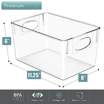 Sorbus Clear Storage Bins for Home Organization Pack of Four