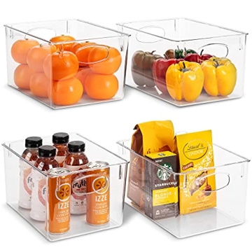Sorbus Clear Storage Bins for Home Organization Pack of Four