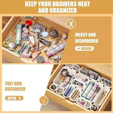 Famhap 16 PCS Drawer Organizers for Office and Home