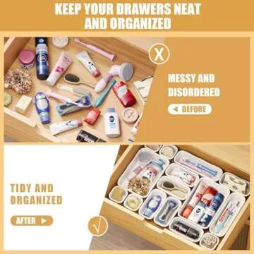 Famhap 16 PCS Drawer Organizers for Office and Home