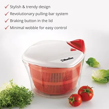 MUELLER 5L Salad Spinner with Lockable Colander and Easy Drain