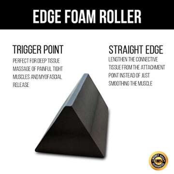 The Work(in) Half Foam Roller with Edge for Physical Therapy, Massage, Trigger Point, Myofascial Release or Yoga Prop with Free Online Videos