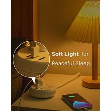 Cruise Essentials Power Strip with USB by KOOSLA, No Surge Protection - Small Nightstand Power Station, 2 Outlets 3 USB Flat Plug for Cruise Ship, Travel, Home, Dorm Room, Desk Accessories