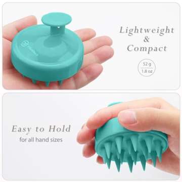 FREATECH Scalp Massager Hair Growth, Scalp Scrubber with Soft Silicone Bristles for Dandruff and Hai...