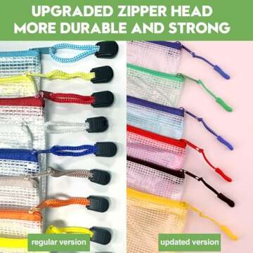 24pcs Mesh Zipper Pouch Bags, Zipper Bags for Organizing, A4 Zipper Bags for Classroom Organization and Storage, Board Game Storage,Puzzle Bags