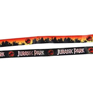 Jurassic Park Logo Lanyard Keychain ID Holder with Charm