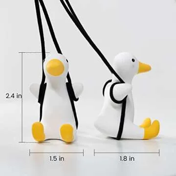 Trvl Fielder Super Cute Animal Car Hanging Accessories - Swinging Duck Car Hanging Ornament for Rear View Mirror - Delightful Car Accessories and Decorate (Classic)