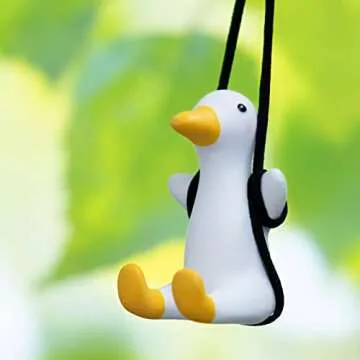 Trvl Fielder Super Cute Animal Car Hanging Accessories - Swinging Duck Car Hanging Ornament for Rear View Mirror - Delightful Car Accessories and Decorate (Classic)