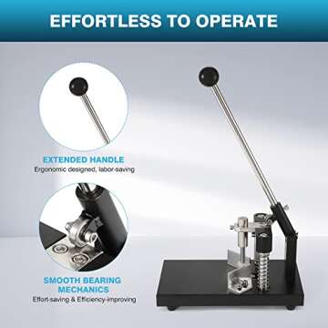 IRONWALLS Corner Rounder Punch Heavy Duty, 1.2”/30mm Thickness Manual Corner Rounder Paper Punch Cutter with R6mm R10mm Interchangeable Dies for Heavy Cardstock, Plastic, Aluminum Sheet