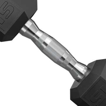 Epic Fitness 150 Pound Premium Hex Dumbbell Set - PVC Coated 5 Pair Black Dumbbell Set with A-Frame Rack - 5, 10, 15, 20 and 25 lb Dumbbells