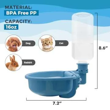 VANNON 16oz Gravity Pet Water Bottle for Small Animals