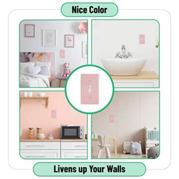 Bates- Light Switch Plates, 2 Pack, Pink Light Switch Cover Plate, Light Covers for Light Switch, Outlet Plate Cover, Light Switch Plate, Light Plates Switch Covers, Wall Switch Plate Cover