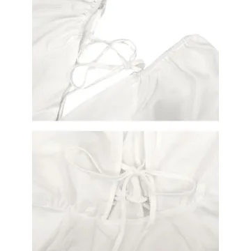 Stylish Remidoo Puff Sleeve Peplum Crop Top for Women