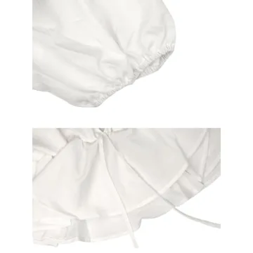 Stylish Remidoo Puff Sleeve Peplum Crop Top for Women