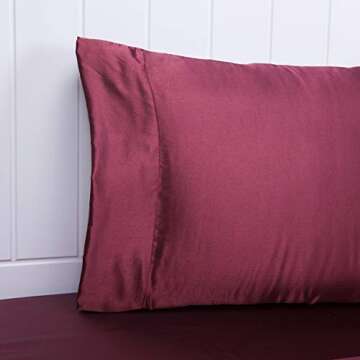 Vonty Satin Pillowcase King Size, Silky Satin Pillow Cases for Hair and Skin, Satin Cooling Pillow Covers Set of 2 No Zipper (20x40, Burgundy)