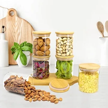 Stylish Airtight Bamboo Lid Glass Storage Jars