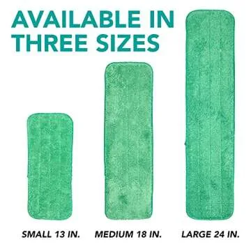 Arkwright Spray Mop Replacement Pads - (Case of 120) Bulk Microfiber Flat Dry and Wet Refill Mop Pads Floor Cleaning, Compatible with Bona and Rubbermaid, Fits All Mop Heads, 18 in, Green