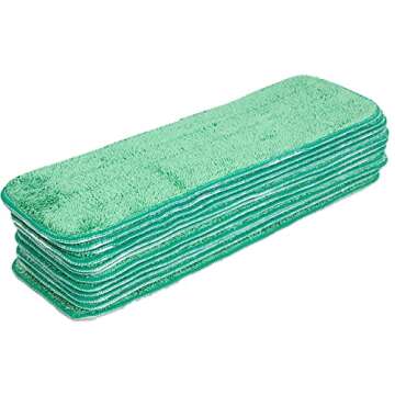 Arkwright Spray Mop Replacement Pads - (Case of 120) Bulk Microfiber Flat Dry and Wet Refill Mop Pads Floor Cleaning, Compatible with Bona and Rubbermaid, Fits All Mop Heads, 18 in, Green