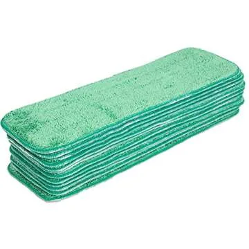 Arkwright Spray Mop Replacement Pads - (Case of 120) Bulk Microfiber Flat Dry and Wet Refill Mop Pads Floor Cleaning, Compatible with Bona and Rubbermaid, Fits All Mop Heads, 18 in, Green