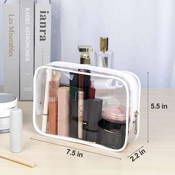 Wedama TSA Approved Toiletry Bag, Cosmetic Bags 2 Pack with Zipper Carry on Airline Airport Travel A...