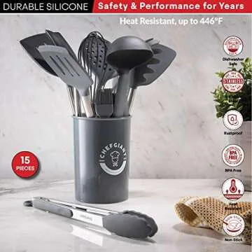15 Piece Silicone Cooking Utensils Set for Your Kitchen