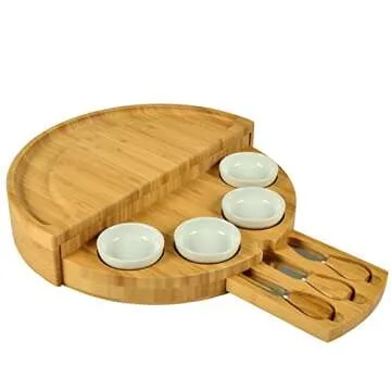 Picnic at Ascot Deluxe Bamboo Cheese Board - Patented Design