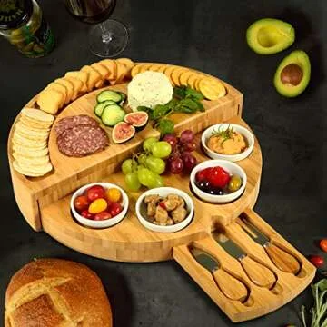 Picnic at Ascot Deluxe Bamboo Cheese Board - Patented Design