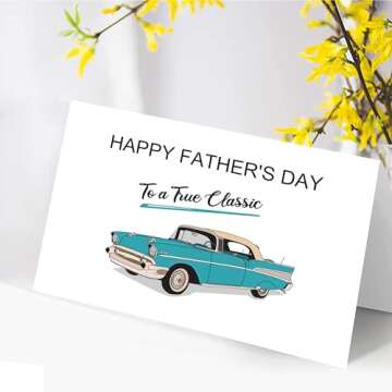 Vintage Car Love Card for Father's Day Celebration