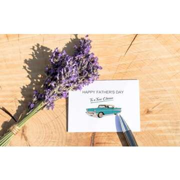 Vintage Car Love Card for Father's Day Celebration