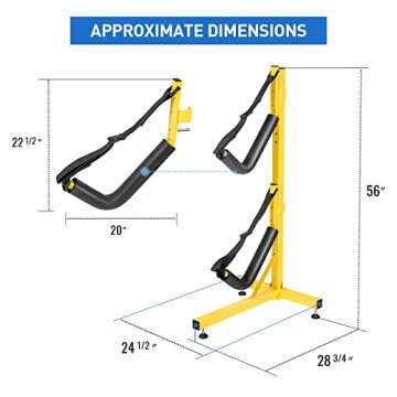 Double Kayak Storage Rack Free Standing Storage for Two Kayak, SUP, Canoe and Paddleboard, Indoor Ou...