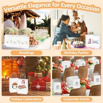 BagDream 25Pcs White Gift Bags Eco-Friendly Kraft Paper