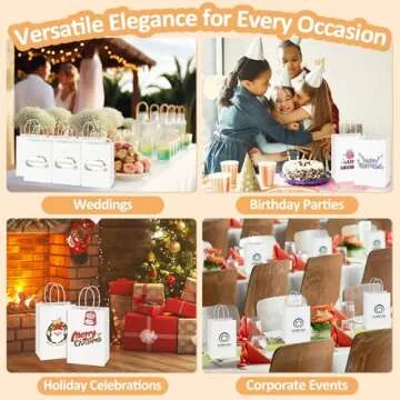 BagDream 25Pcs White Gift Bags Eco-Friendly Kraft Paper