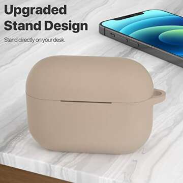 ATUAT for AirPods Pro 1st/2nd Generation Case Cover, Protective Silicone Skin Accessories with Keych...