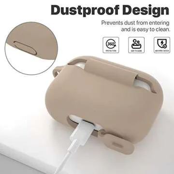 Stylish Silicone Case for AirPods Pro with Keychain