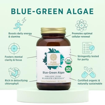 Organic Blue Green Algae Capsules for Energy and Clarity