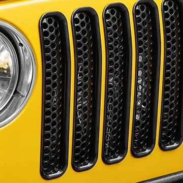RT-TCZ 7PCS Black Honeycomb Grill Inserts Kit for 1997-2006 Jeep Wrangler TJ & Unlimited