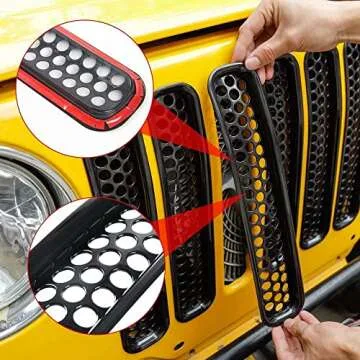 RT-TCZ Black Honeycomb Grill Inserts for Jeep Wrangler