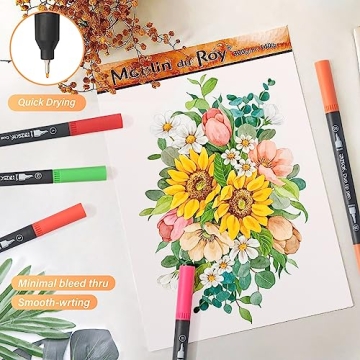 ZSCM 60 Colors Duo Tip Brush Markers for Creative Art