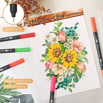 ZSCM 60 Colors Duo Tip Brush Markers for Creative Art