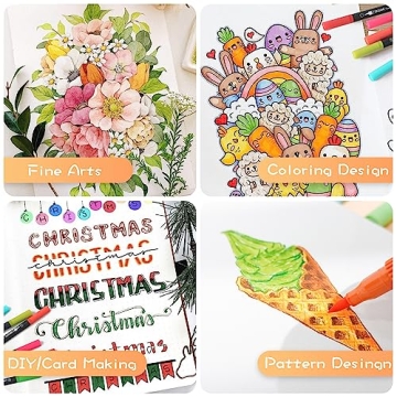 ZSCM 60 Colors Duo Tip Brush Markers for Creative Art