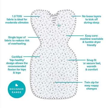 Love to Dream Swaddle Up, Dramatically Allow Baby to Sleep Better in Their Preferred Arms Up Position for self-Soothing, Snug Fit Calms Startle Reflex, High Five, Small, 8-13 lb