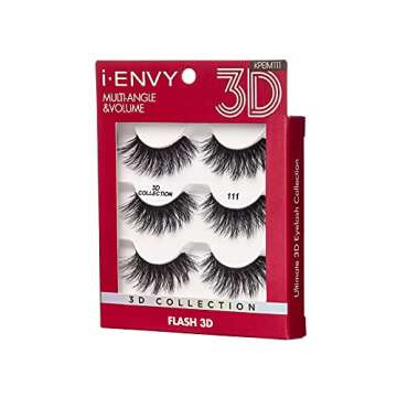 iEnvy False Eyelashes 3 Pairs - Fluffy and Natural Faux Mink Lashes (111)